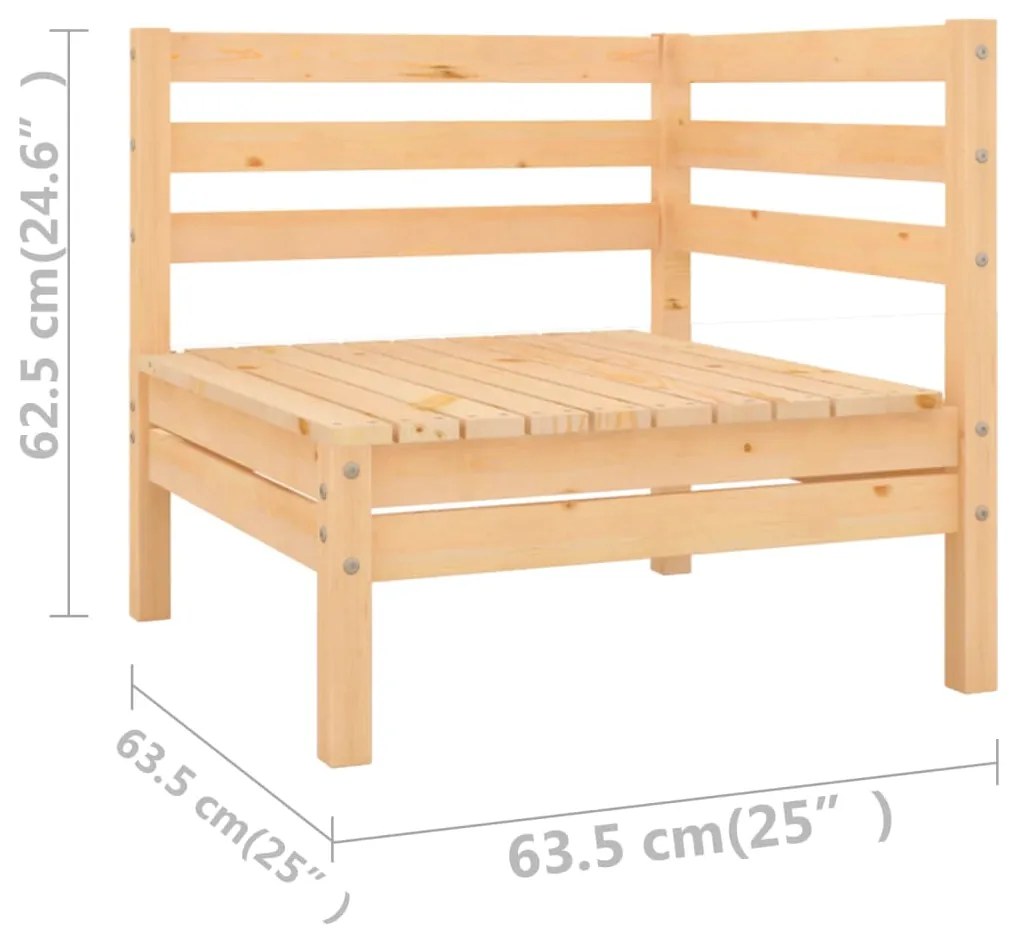 12 pcs conjunto lounge de jardim pinho maciço