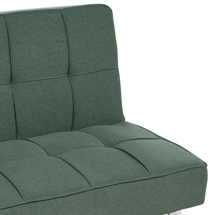 Sofá-cama de 3 lugares em tecido verde ROXEN Beliani