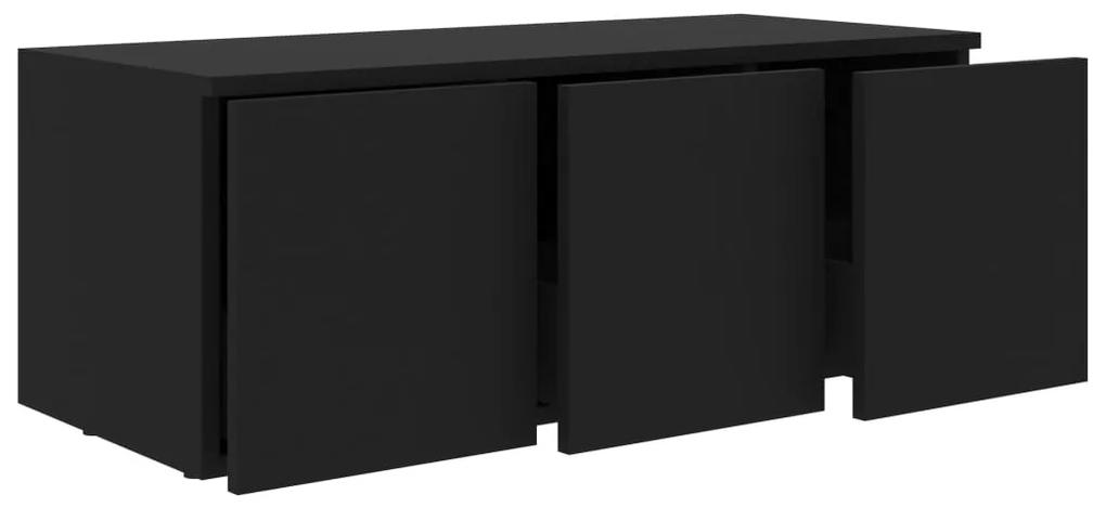 Móvel de TV 80x34x30 cm contraplacado preto