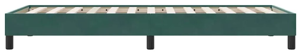 Box Cama de primavera sem Colchão Verde Escuro 90x210 cm Veludo