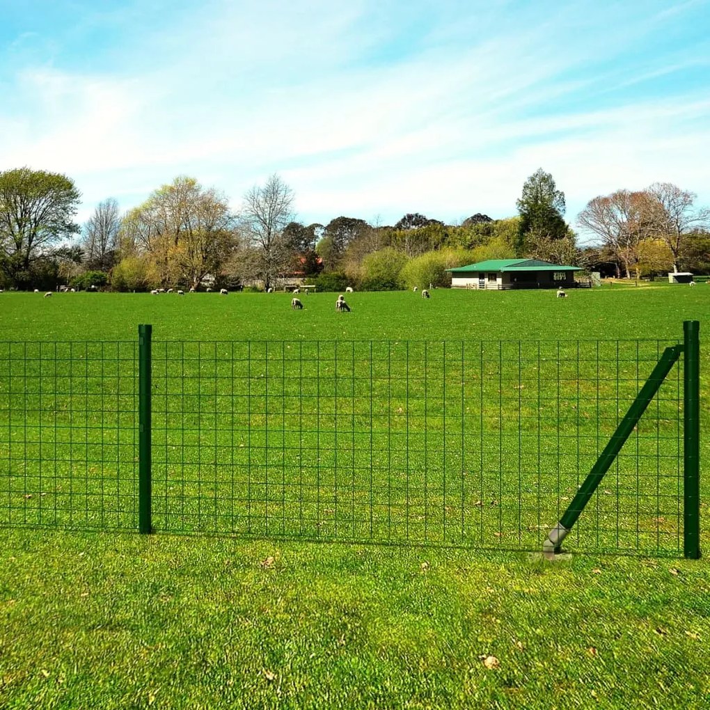 vidaXL Cerca 10 x 1,2 m aço verde