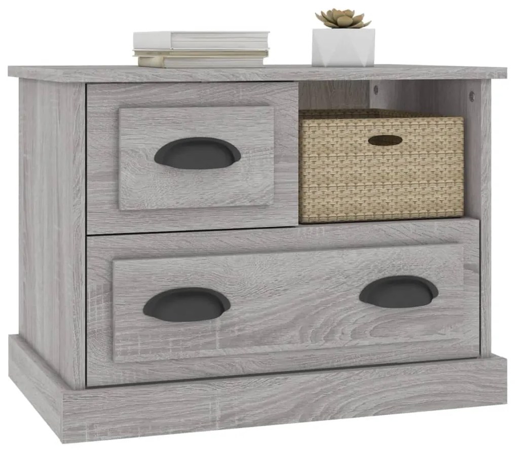 Mesa de cabeceira 60x39x45 cm cinzento sonoma