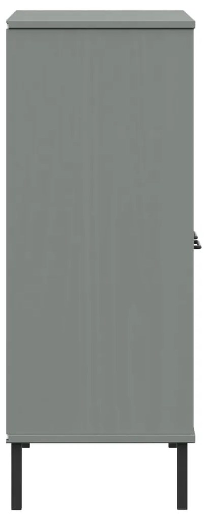 Estante c/ pernas metal 90x35x90,5 cm madeira maciça OSLO cinza