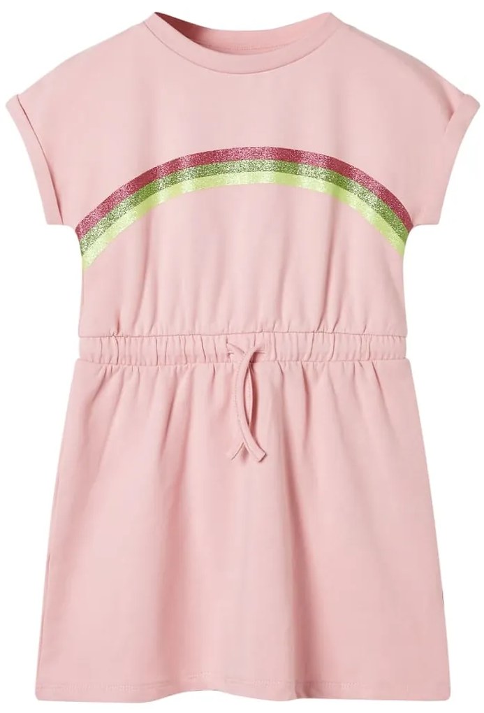 Vestido de criança com cordão rosa-claro 128