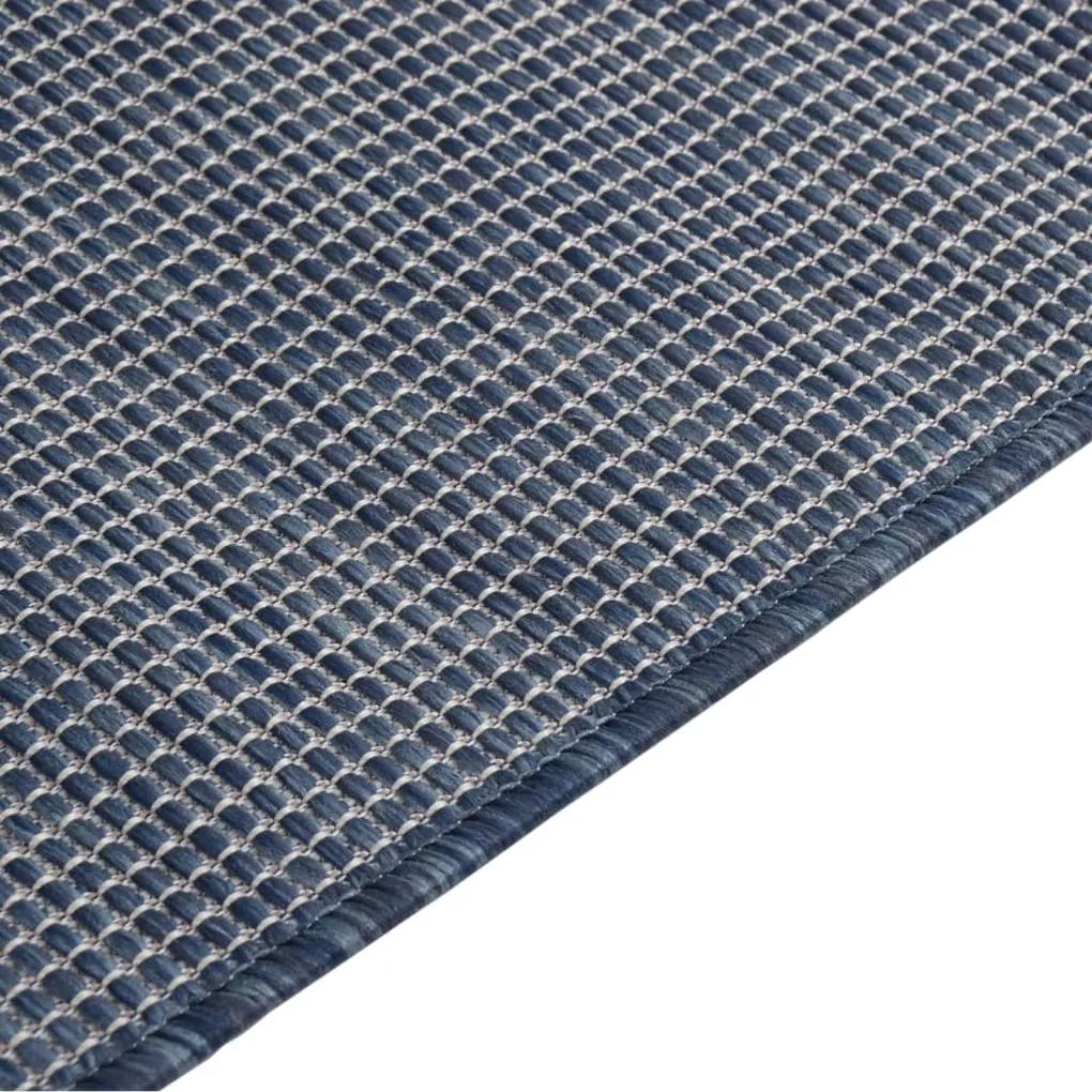Tapete de tecido plano para exterior 160x230 cm azul
