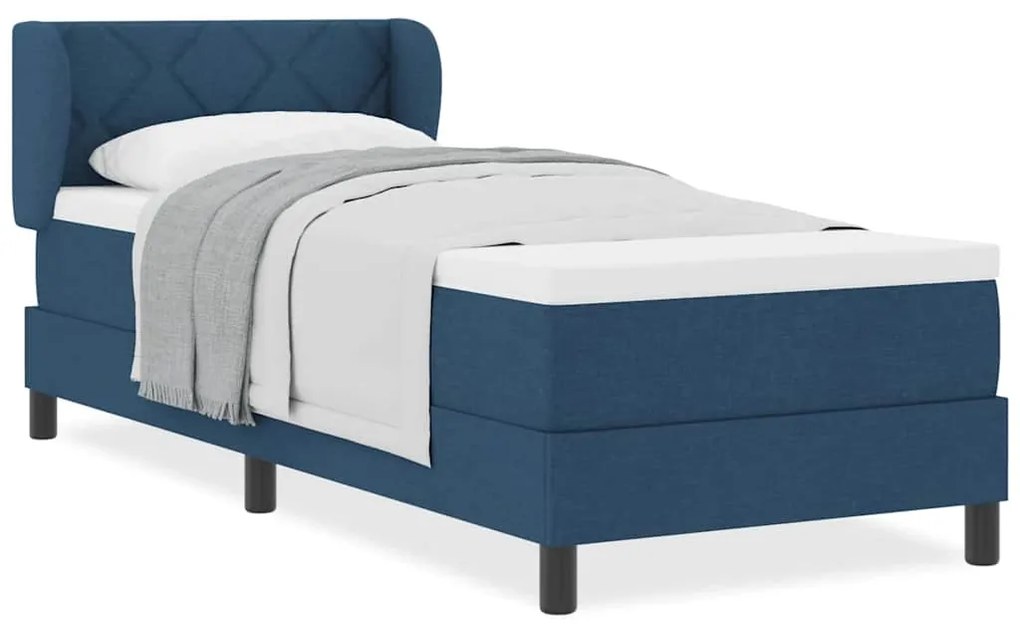 Camas Box Spring vidaXL com Colchão Azul 80x200 cm Tecido