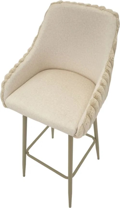 CONJUNTO DE 2 BANCOS DE BAR ALASKA CREME 52X46X111 CM (ALTURA DO ASSENTO CM 78)