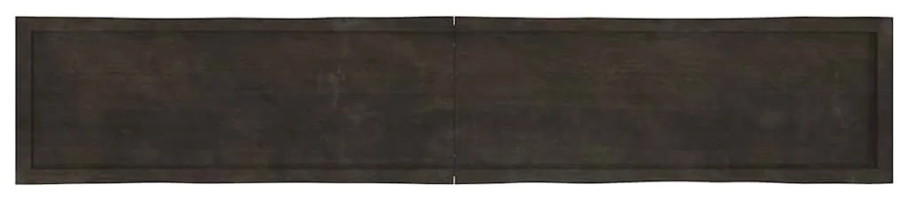 Tampo de mesa com bordas vivas maciço tratado castanho-escuro