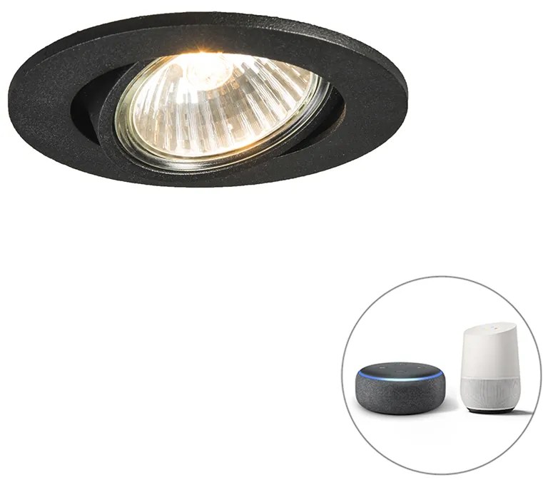 LED Foco embutido inteligente preto inclinável com Wi-Fi GU10 - Cisco Moderno