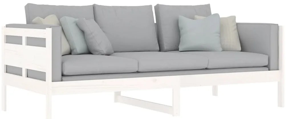 Sofá-cama 90x200 cm madeira de pinho maciça branco