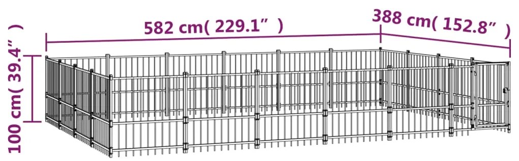 Canil de exterior 22,58 m² aço