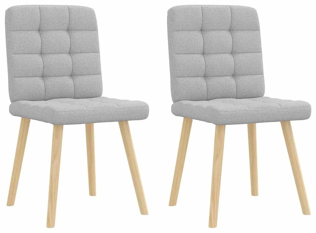 Cadeiras de jantar 2 pcs tecido cinza nuvem