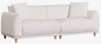 Sofá De 3 Lugares Em Eracli Bouclé Bouclé Branco - Sklum