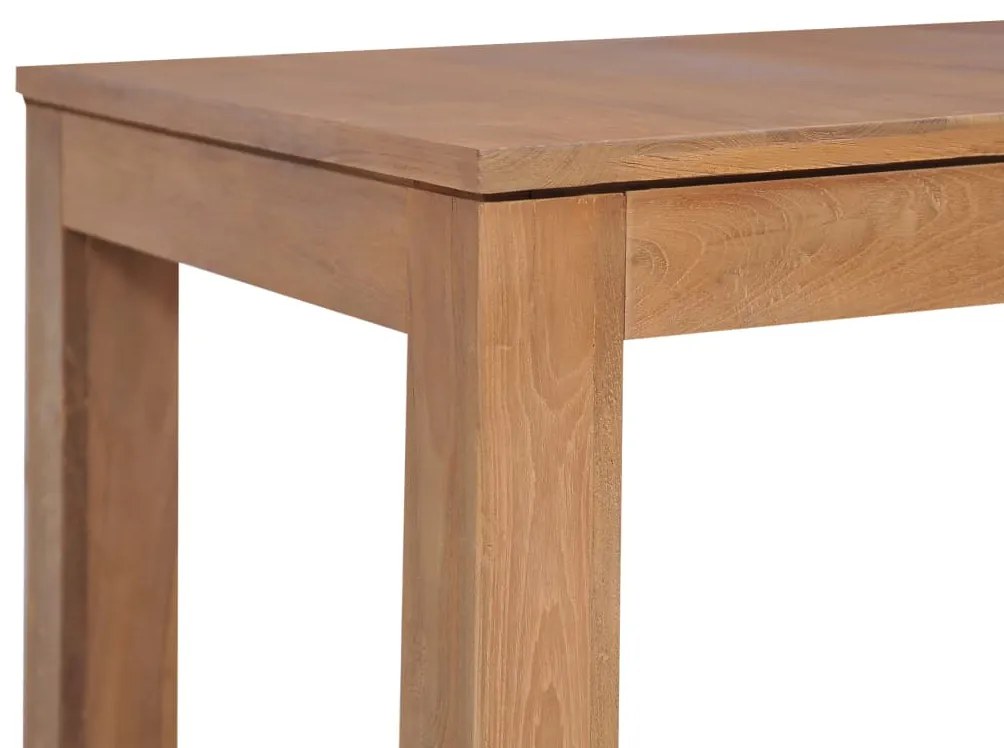 Mesa de jantar teca maciça com acabamento natural 140x70x76 cm