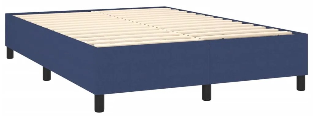 Estrutura de cama sem colchão 140x200 cm tecido azul