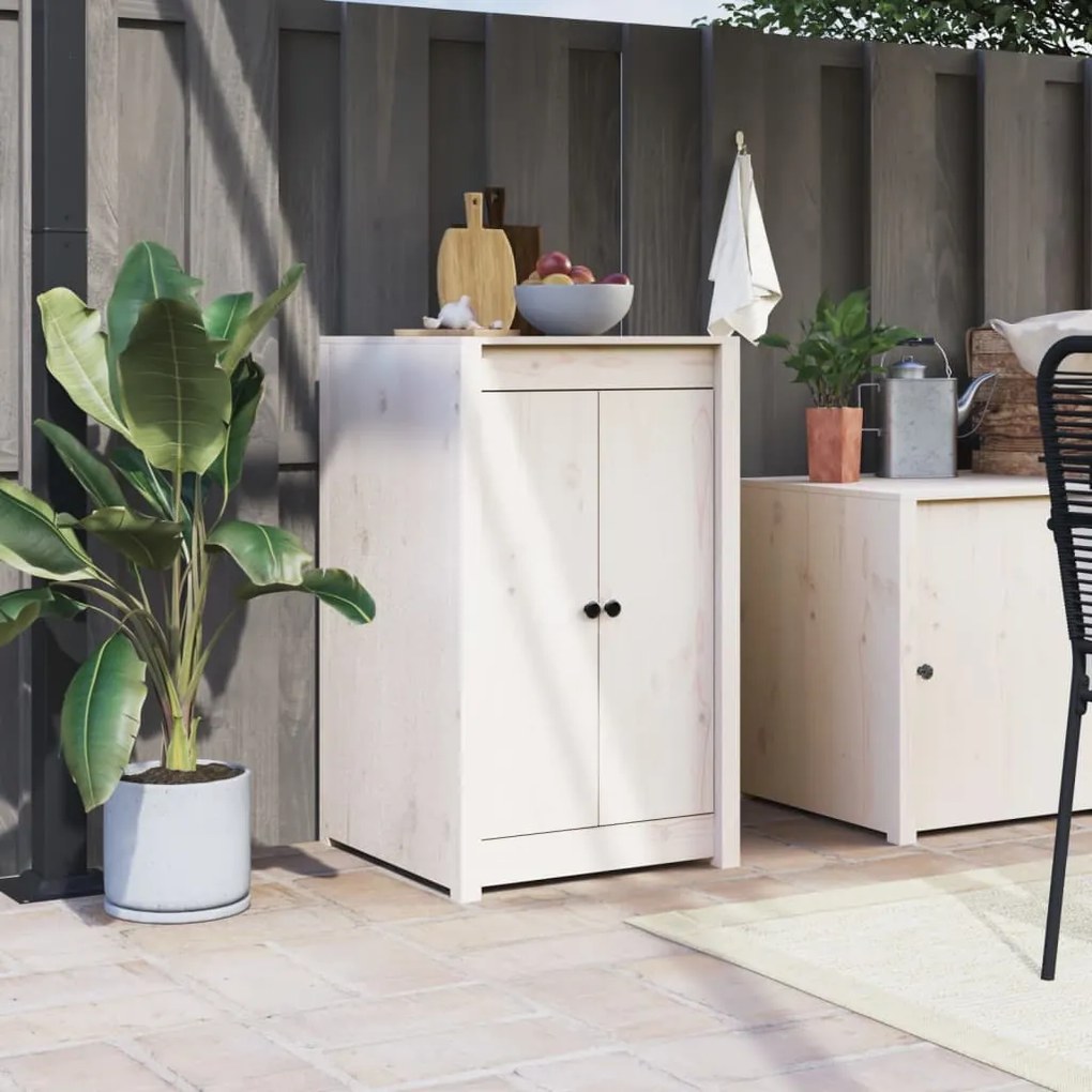 vidaXL Portas de cozinha para exterior 50x9x82 cm pinho maciço branco