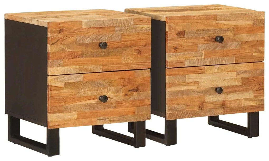 vidaXL Armário de Cabeceira com gaveta 2 pcs Castanho 40 x 33 x 46 cm