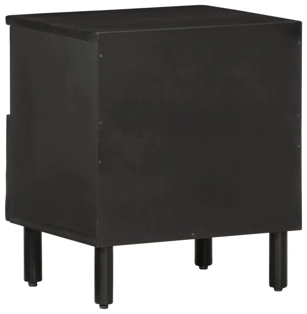 Mesas de cabeceira 2 pcs 40x33x46 cm mangueira maciça preto