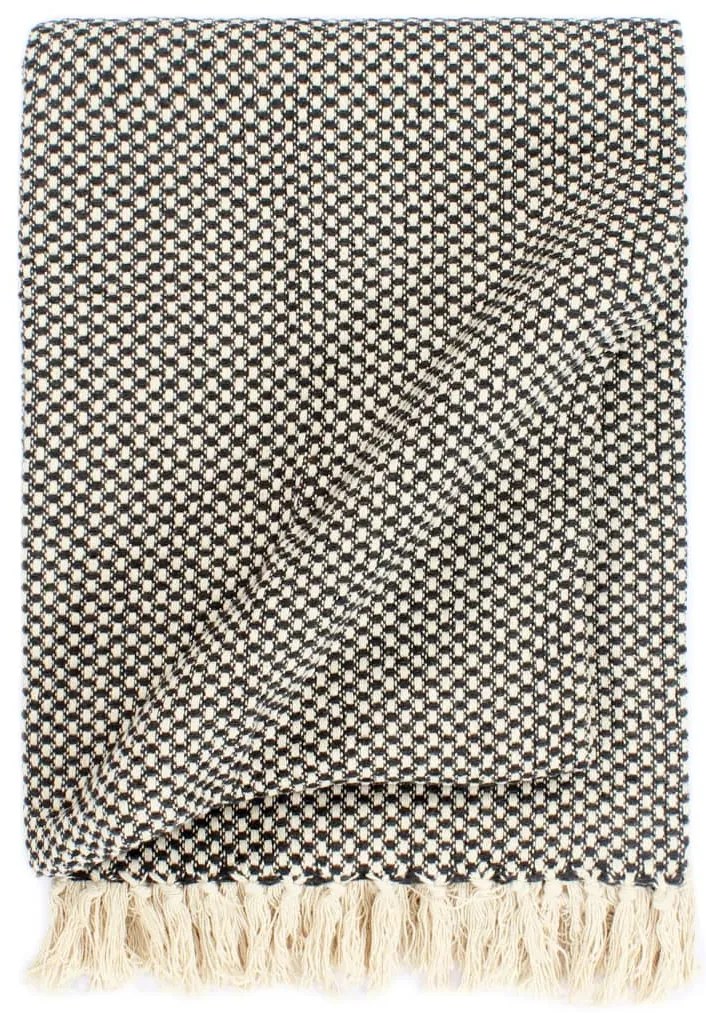 vidaXL Manta em algodão 160x210 cm antracite