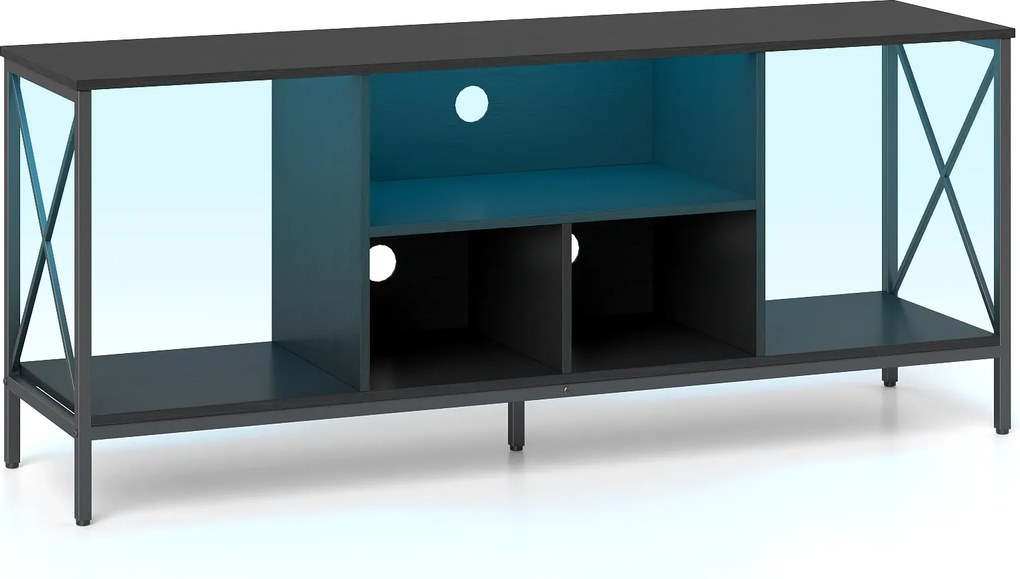 Móvel para Televisor, 150 x 40 x 62,5 cm, Luz LED Personalizável, Preto