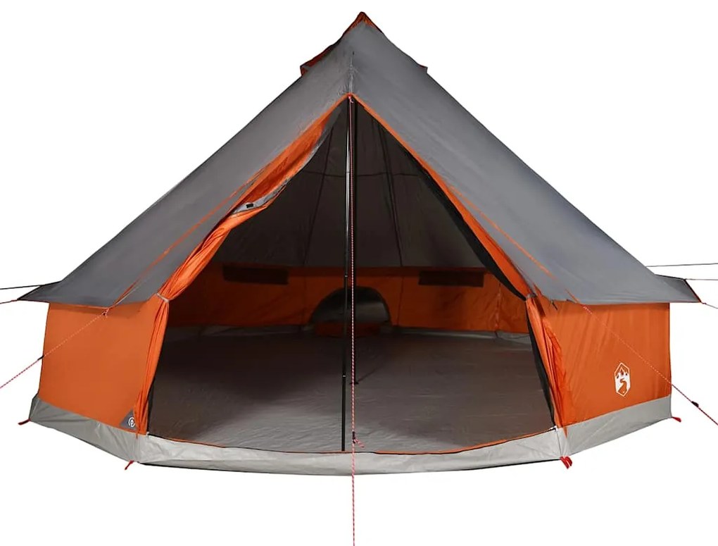 Tenda familiar tipi para 12 pessoas impermeável cinza/laranja