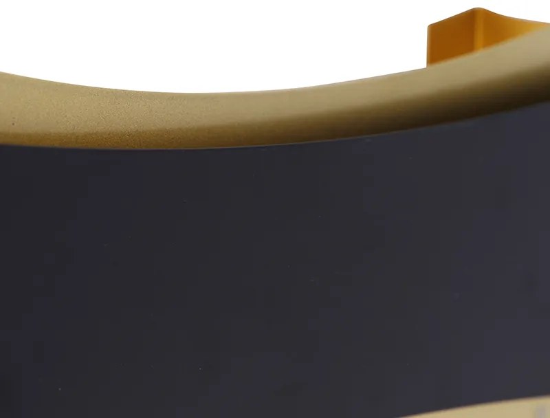 Candeeiro de parede moderno preto com dourado - Plats Moderno