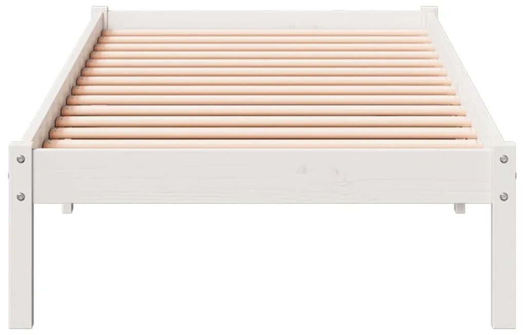 Cama extra longa sem colchão 90x220 cm pinho maciço branco