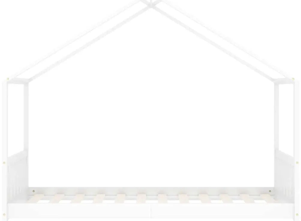 Estrutura de cama para crianças 70x140 cm pinho maciço branco