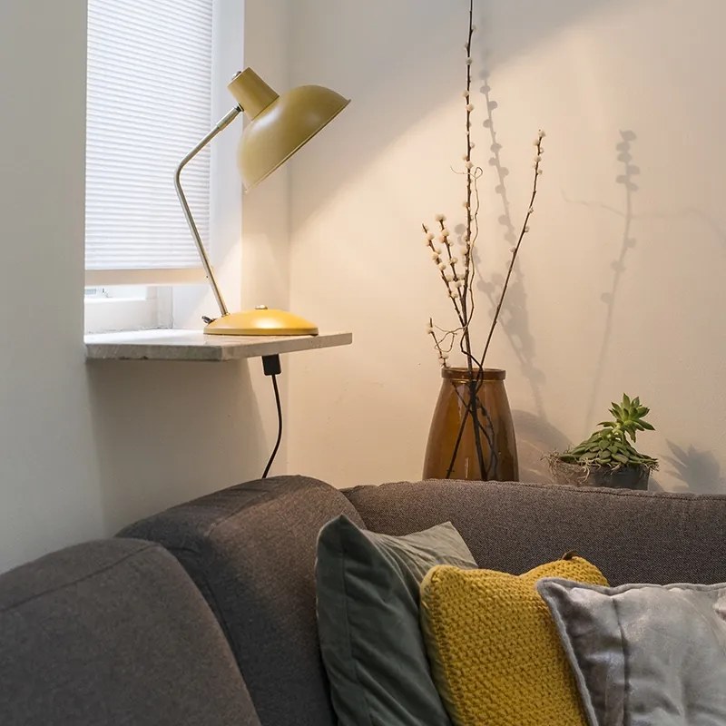 Candeeiro de Mesa Inteligente Amarelo com Bronze Incl. WiFi P45 - Milou