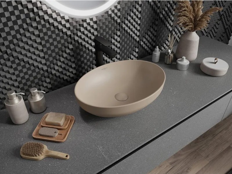 Mexen Cornelia lavabo de bancada 50 x 37 cm, cappuccino mate - 21885064