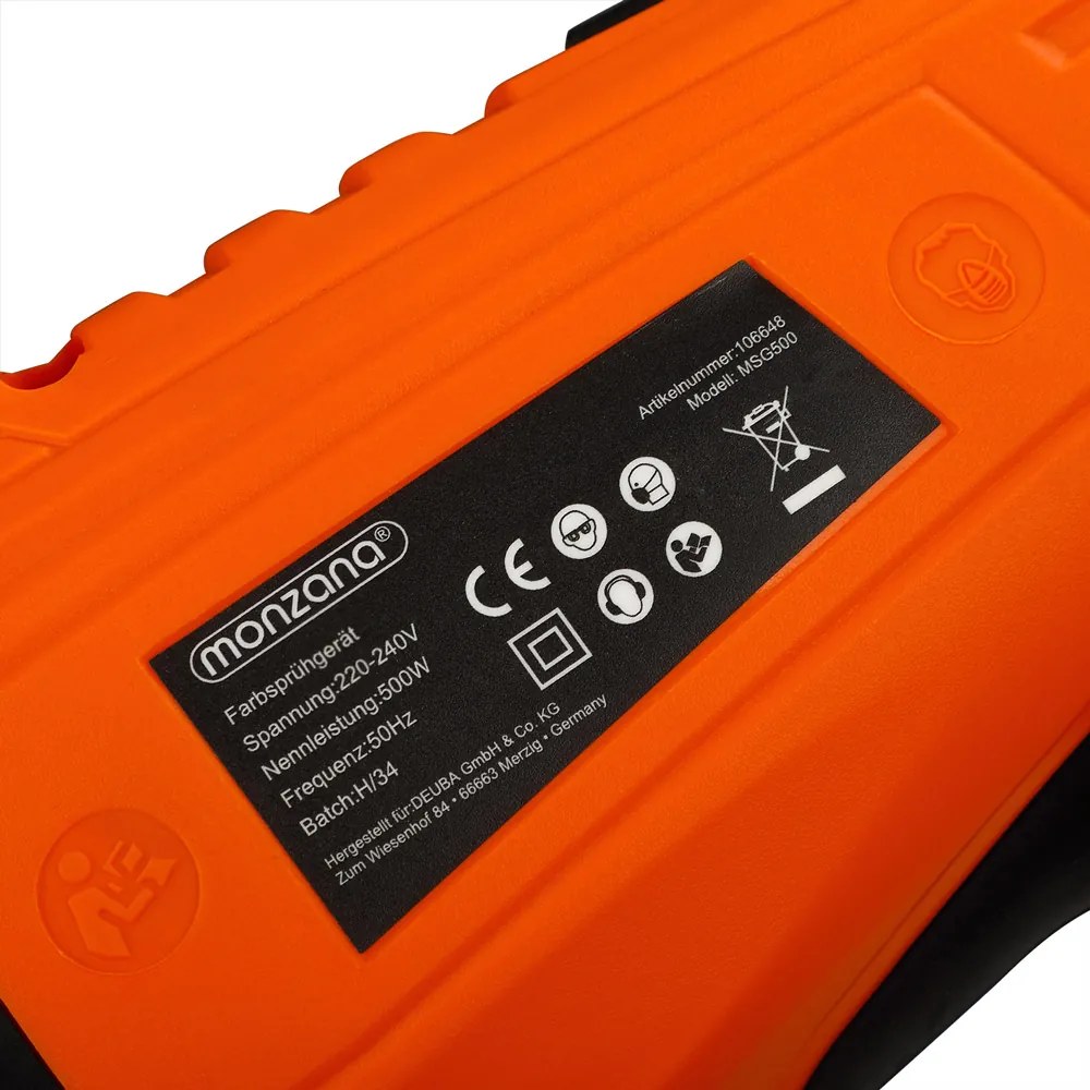 Pulverizador de tinta 500 W 3 padrões de pulverização Laranja