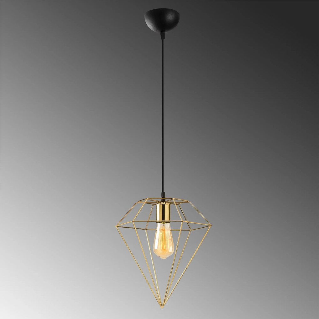 Candeeiro de Teto Elmas – Dourado – 30 x 30 cm