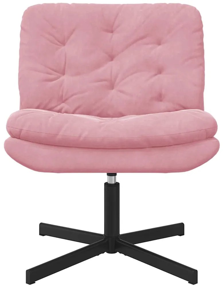 Cadeira Relaxante Giratória Rosa 63 x 75 x 76 cm Veludo