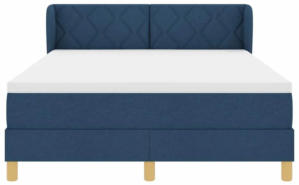 Cama Box com Colchão vidaXL, Azul, 140x200 cm, Tecido