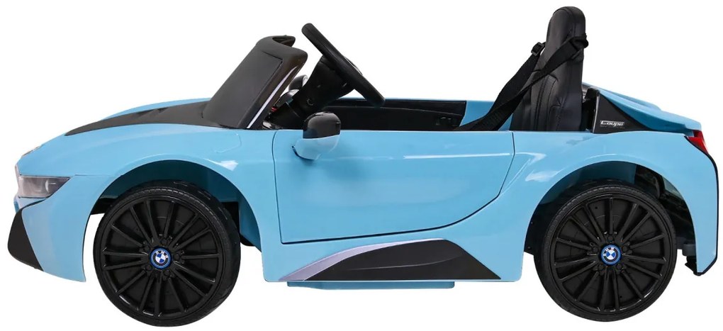 Carro elétrico para Crianças 12V BMW I8 LIFT Rodas de EVA, Assento de couro Azul