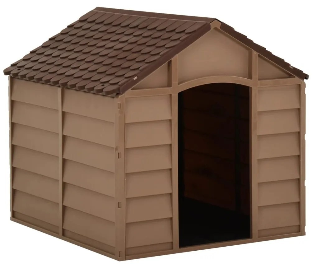 vidaXL Casota para cão 71x71,5x68 cm castanho PP