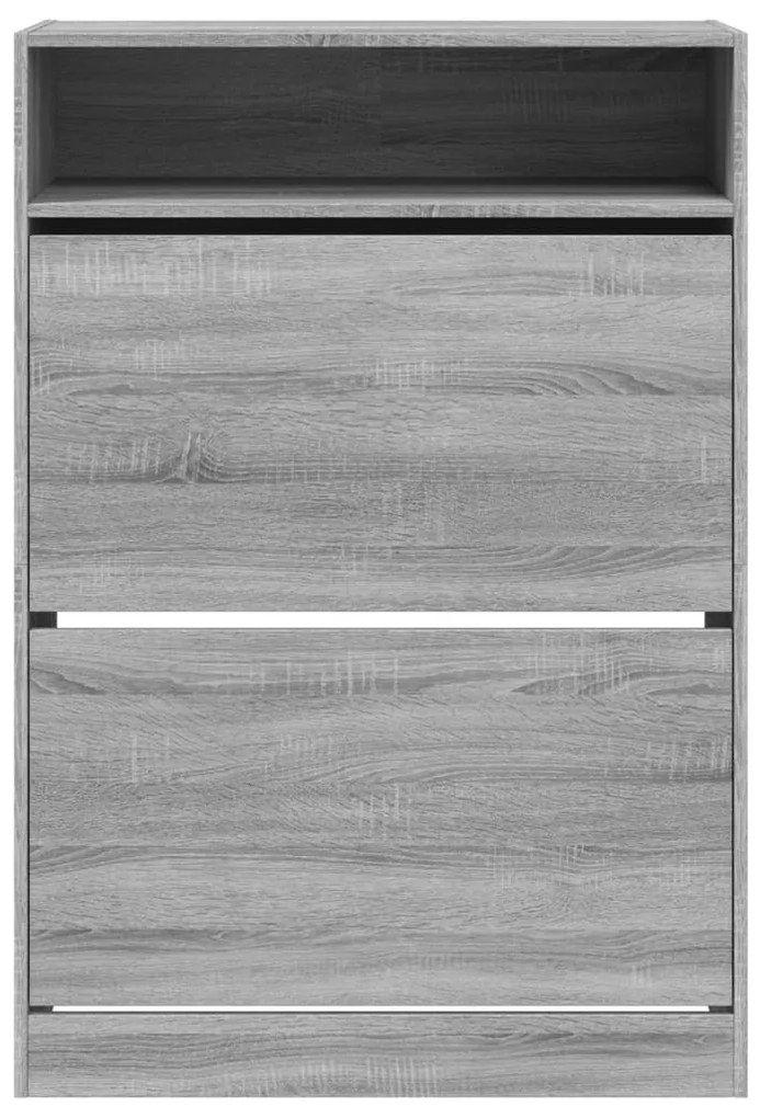 Sapateira c/ 2 gavetas articuladas 80x34x116 cm cinzento sonoma