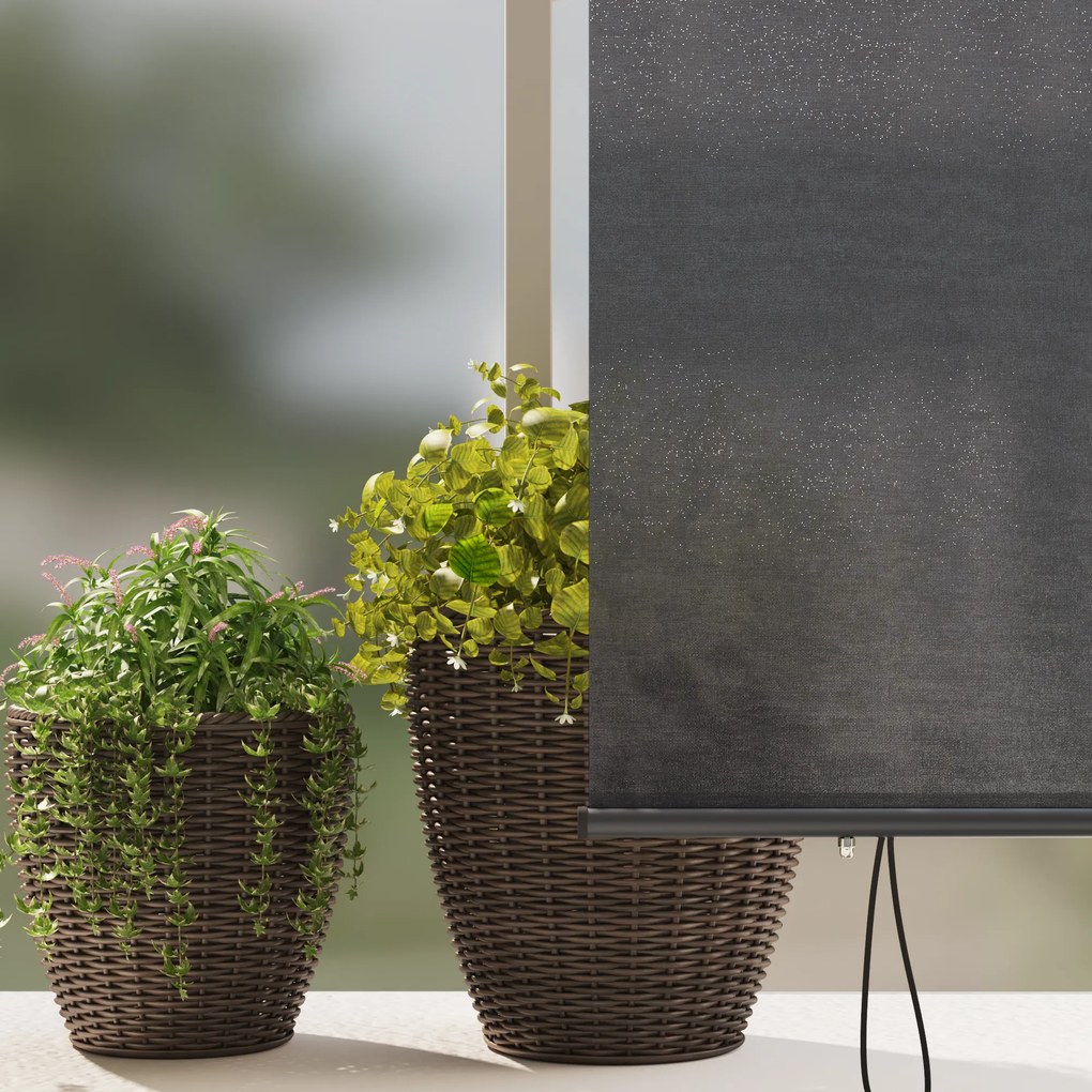 Cortina Rolô Exterior Cinzento-escuro 220 x 250 cm tecido