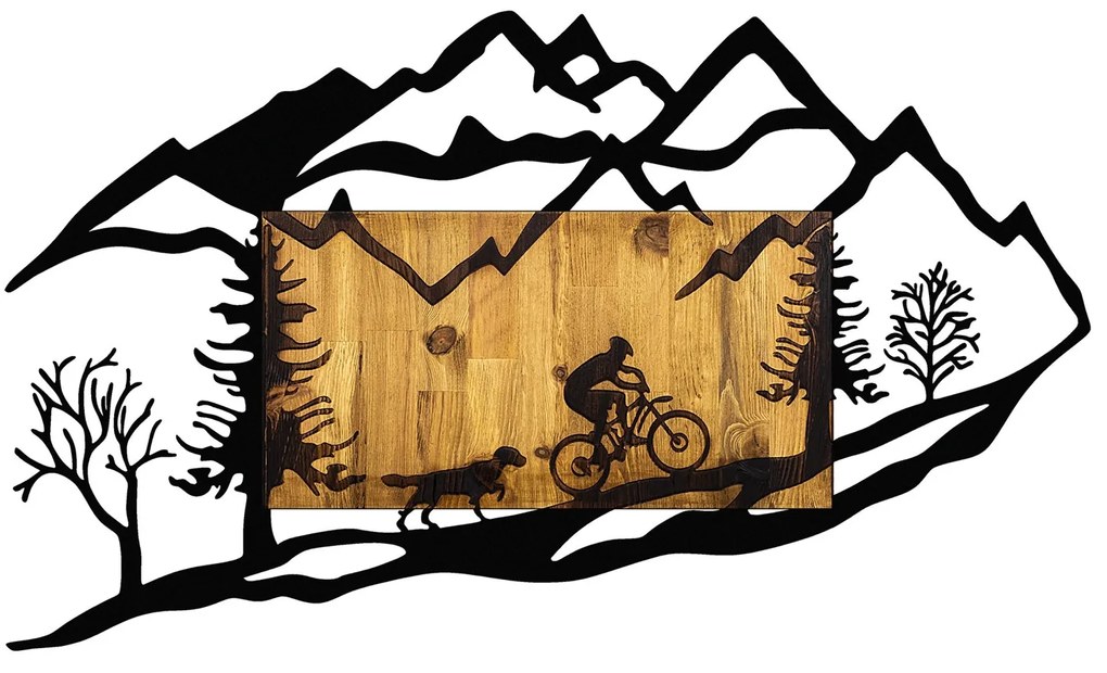Acessório Decorativo de Parede Bicycle Riding in Nature 1 – Nogueira e