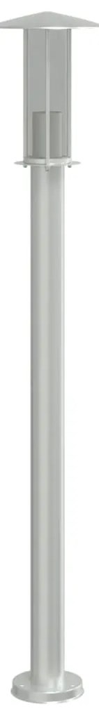 Candeeiro de chão para exterior 3 pcs 100 cm aço inox. prateado