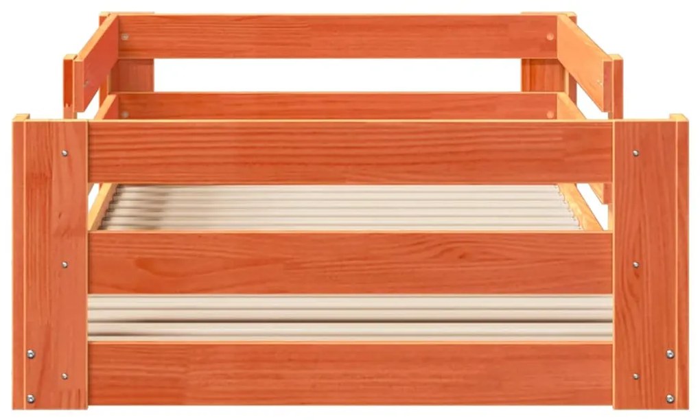 Cama sem colchão 70x140 cm madeira de pinho maciça castanho-mel