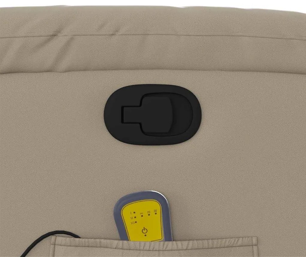 Poltrona de massagens reclinável couro artificial cappuccino