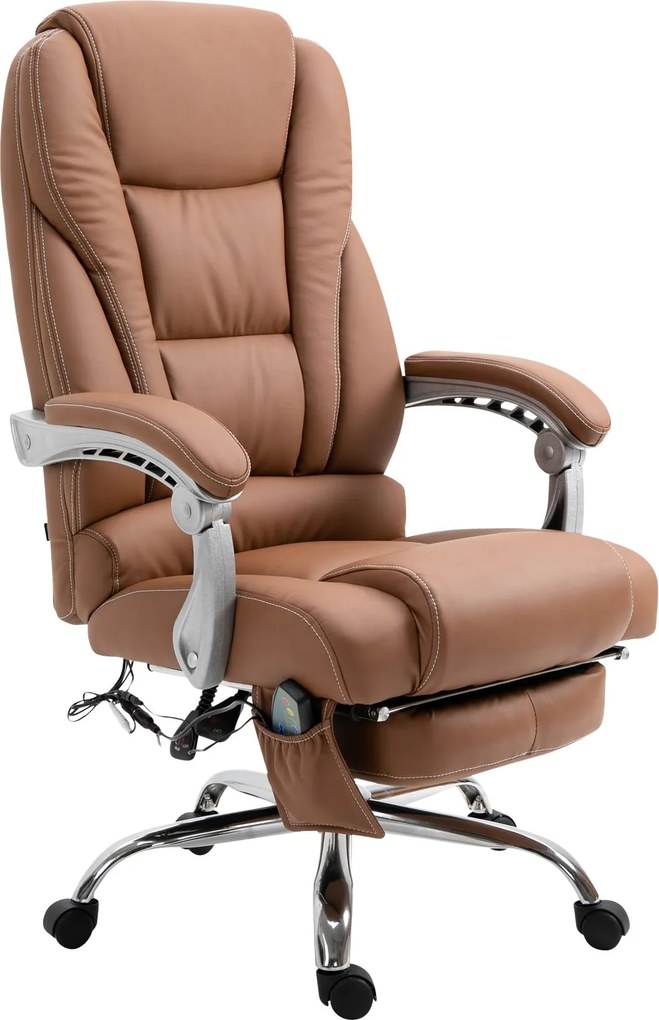 Cadeira de escritório Pacific com função de massagem castanho claro