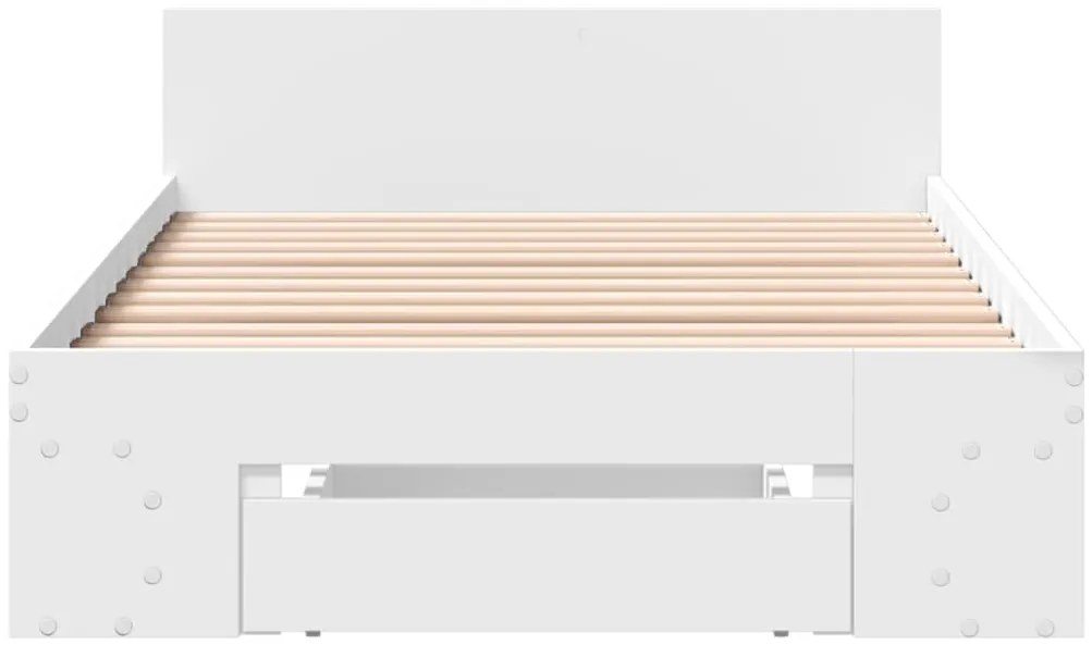 Estrutura cama c/ gaveta 75x190 cm derivados de madeira branco