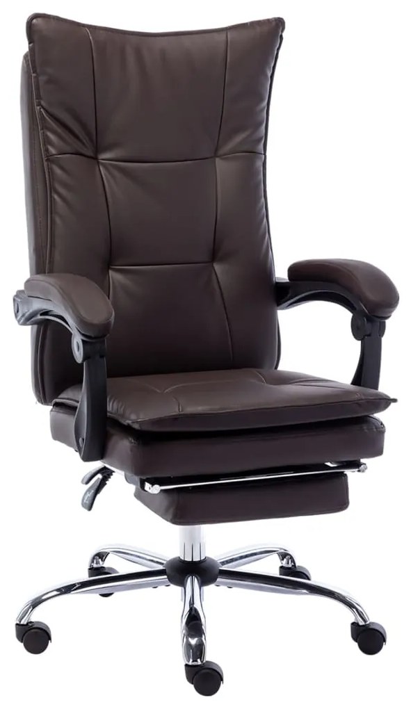 vidaXL Cadeira de escritório couro artificial castanho