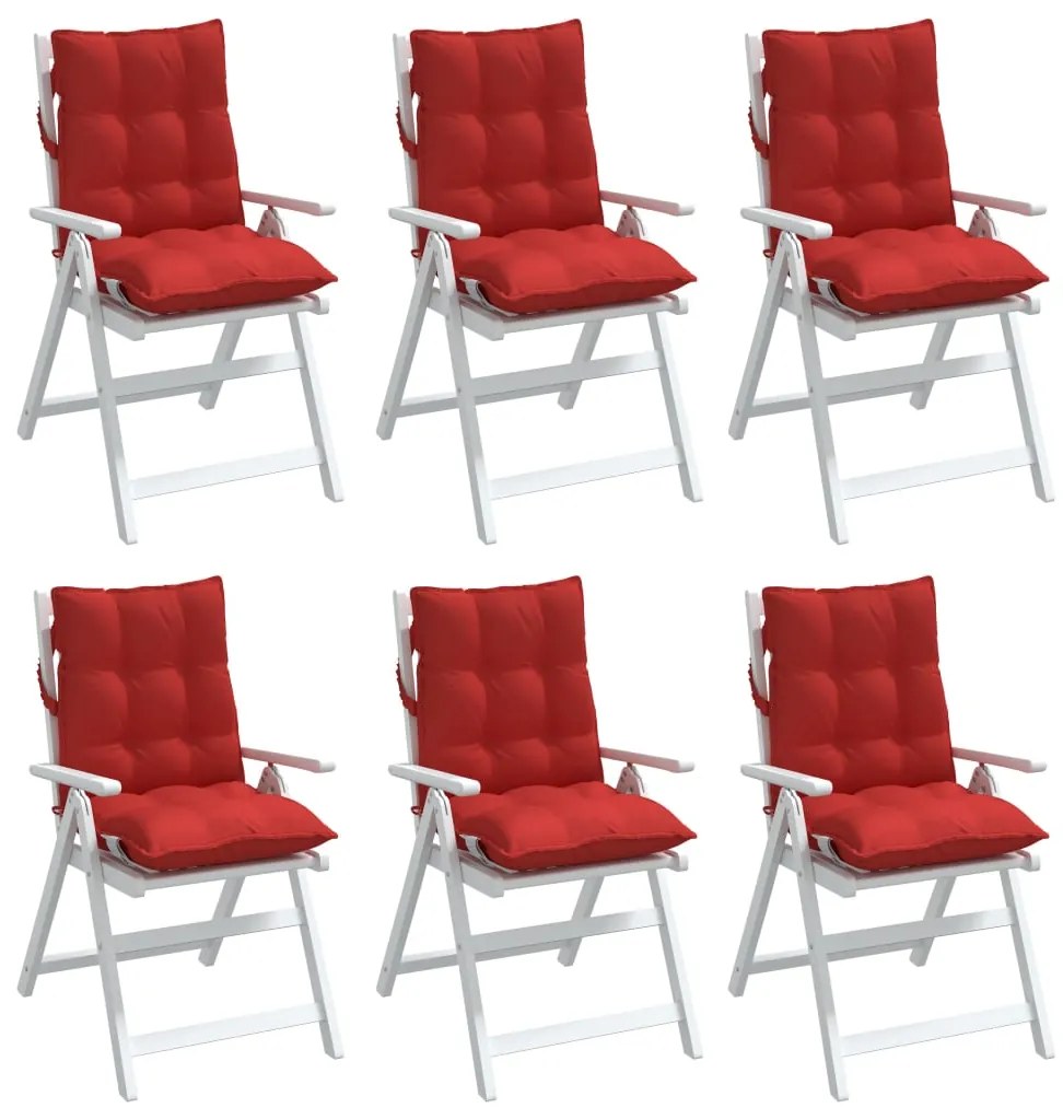 Almofadões cadeira encosto baixo 6 pcs tecido oxford vermelho