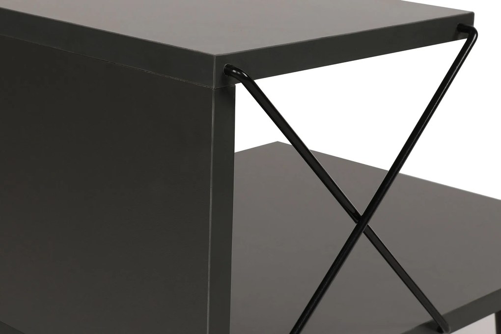 Mesa de Cabeceira Cross – Antracite – 50x55x40 cm