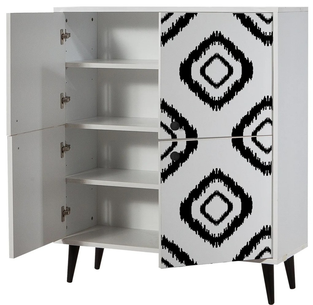 Armário Multiuso Multilux – Branco/Preto – 95x111x36 cm