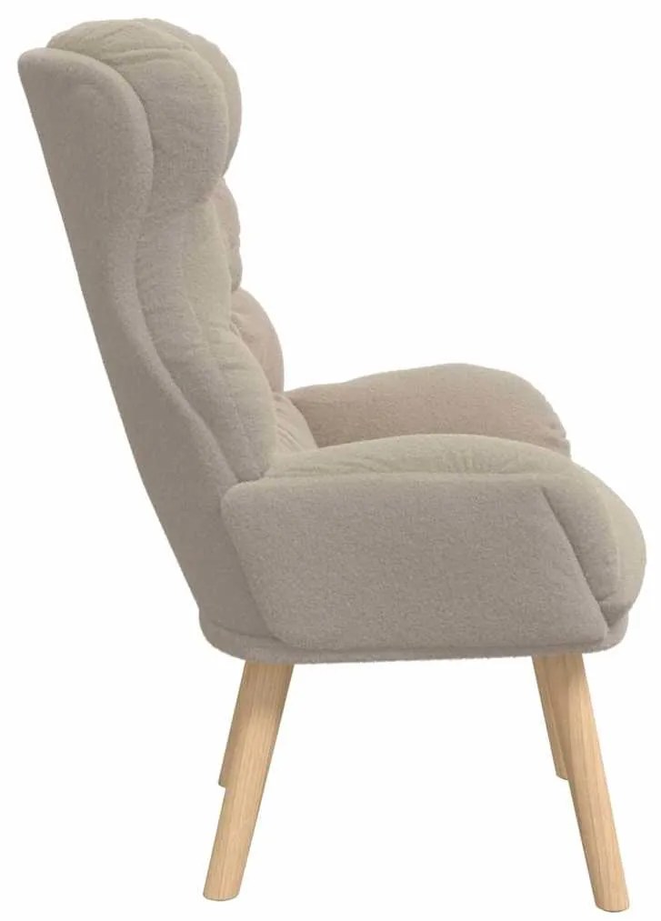 Poltrona Relaxante vidaXL Cinza Claro em Tecido Tipo Lã