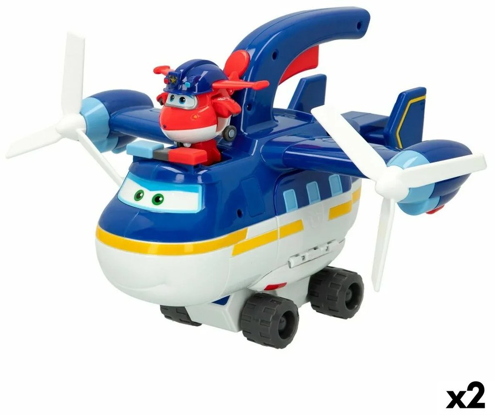 Figura articulada Super Wings Avião Polícia 2 em 1